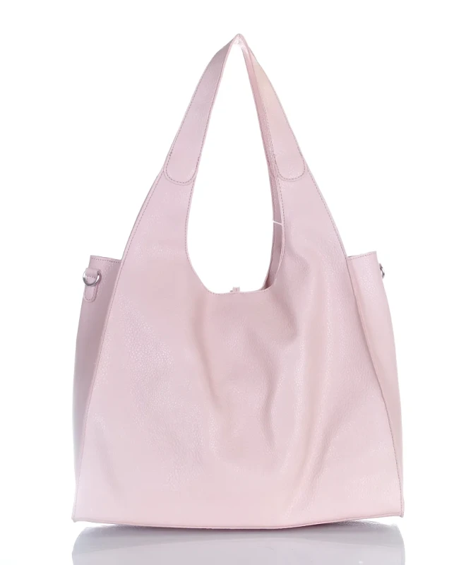 Torebka damska shopper Różowa Saszetka 2w1 Na suwak Pojemna