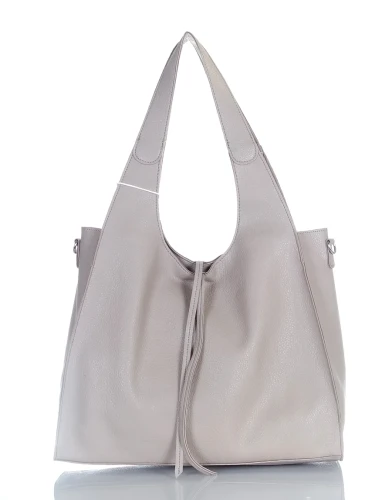 Torebka damska shopper Beżowa Saszetka 2w1 Na suwak Pojemna 