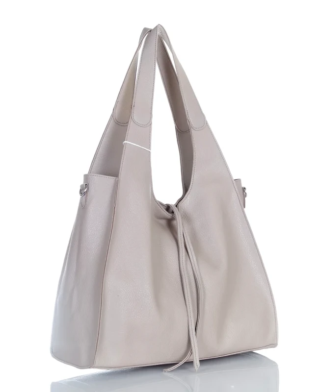 Torebka damska shopper Beżowa Saszetka 2w1 Na suwak Pojemna