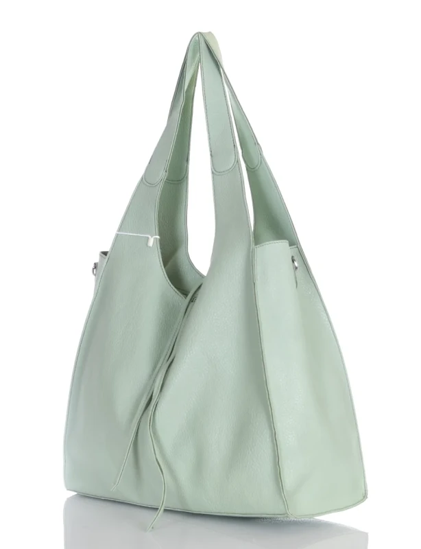 Torebka damska shopper Mięta Saszetka 2w1 Na suwak Pojemna