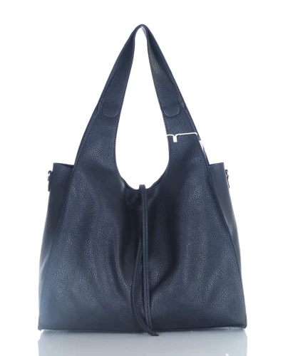 Torebka damska shopper Granatowa Saszetka 2w1 Na suwak Pojemna  