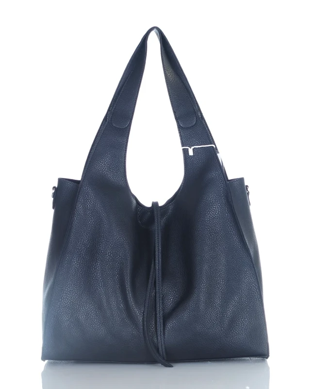 Torebka damska shopper Granatowa Saszetka 2w1 Na suwak Pojemna