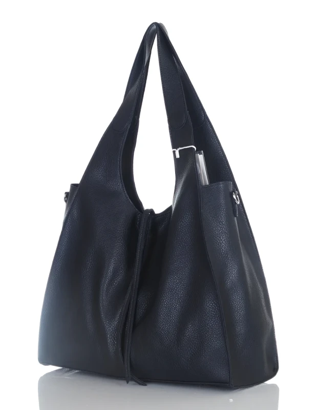 Torebka damska shopper Granatowa Saszetka 2w1 Na suwak Pojemna