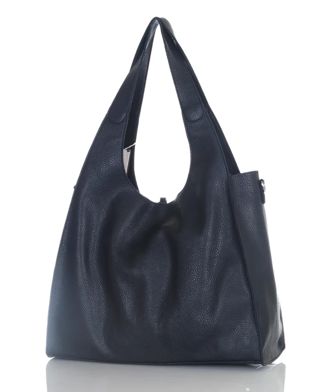 Torebka damska shopper Granatowa Saszetka 2w1 Na suwak Pojemna