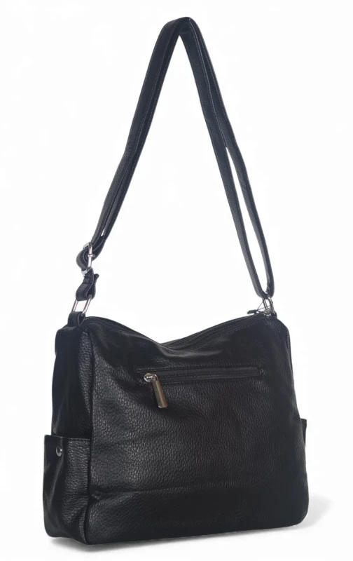 Praktyczna torebka damska na długim pasku 2 komory i 8 kieszonek