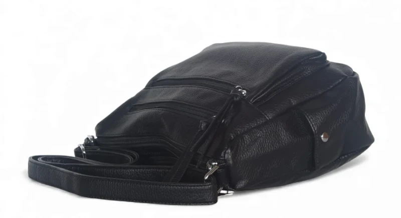 Praktyczna torebka damska na długim pasku 2 komory i 8 kieszonek