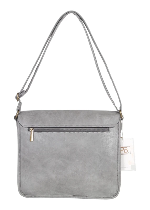 Torebka listonoszka z ekoskóry z kieszonkami – damska torebka na długim pasku A4