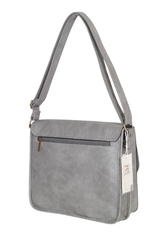 Torebka listonoszka z ekoskóry z kieszonkami – damska torebka na długim pasku A4