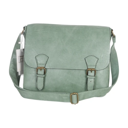 Torebka listonoszka z ekoskóry z kieszonkami – damska torebka na długim pasku A4 