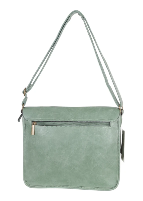 Torebka listonoszka z ekoskóry z kieszonkami – damska torebka na długim pasku A4