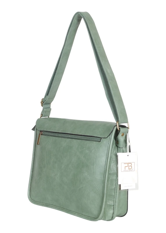 Torebka listonoszka z ekoskóry z kieszonkami – damska torebka na długim pasku A4