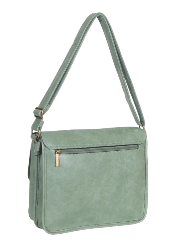 Torebka listonoszka z ekoskóry z kieszonkami – damska torebka na długim pasku A4