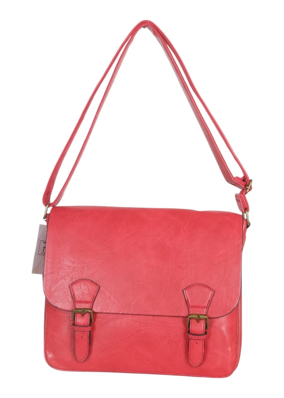 Torebka listonoszka z ekoskóry z kieszonkami – damska torebka na długim pasku A4