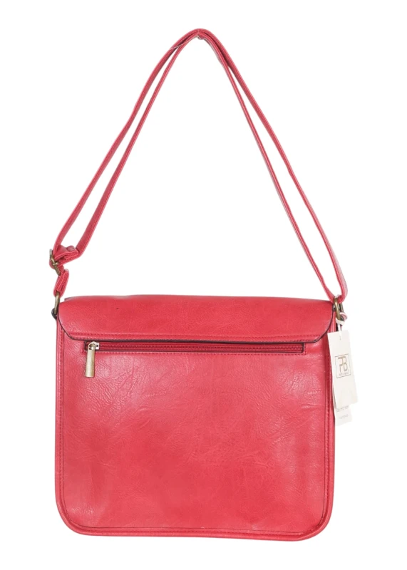 Torebka listonoszka z ekoskóry z kieszonkami – damska torebka na długim pasku A4