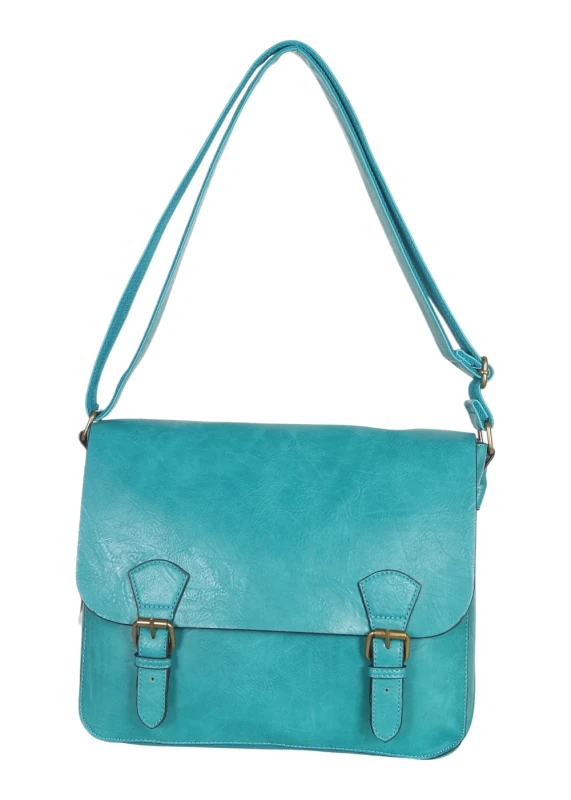 Torebka listonoszka z ekoskóry z kieszonkami – damska torebka na długim pasku A4