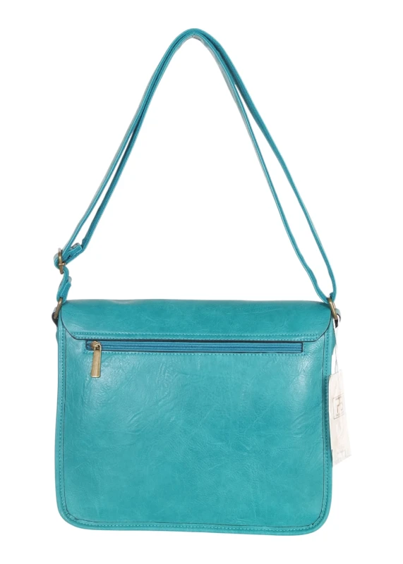 Torebka listonoszka z ekoskóry z kieszonkami – damska torebka na długim pasku A4