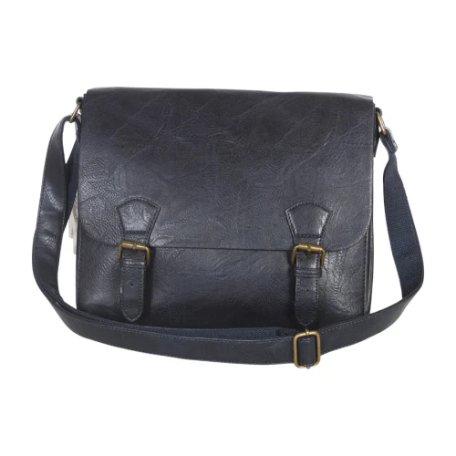 Torebka listonoszka z ekoskóry z kieszonkami – damska torebka na długim pasku A4 