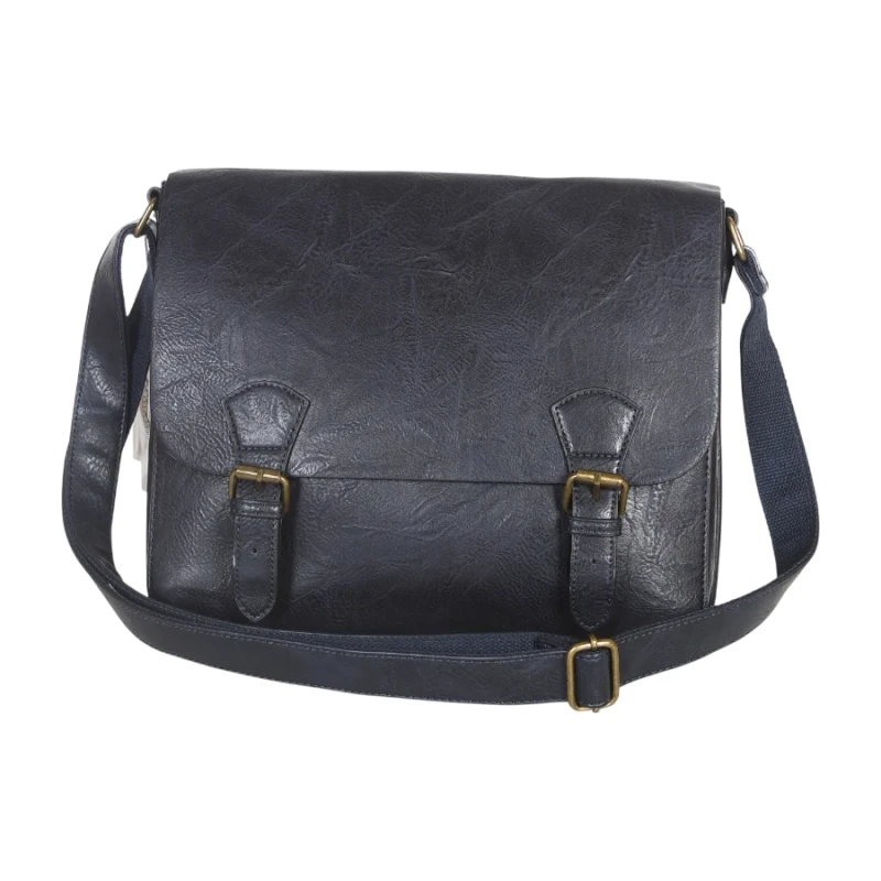 Torebka listonoszka z ekoskóry z kieszonkami – damska torebka na długim pasku A4