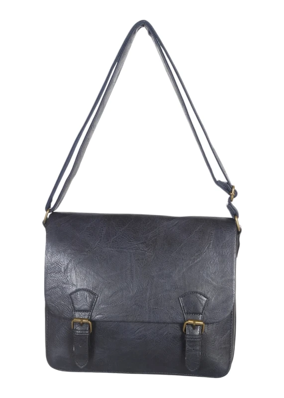 Torebka listonoszka z ekoskóry z kieszonkami – damska torebka na długim pasku A4