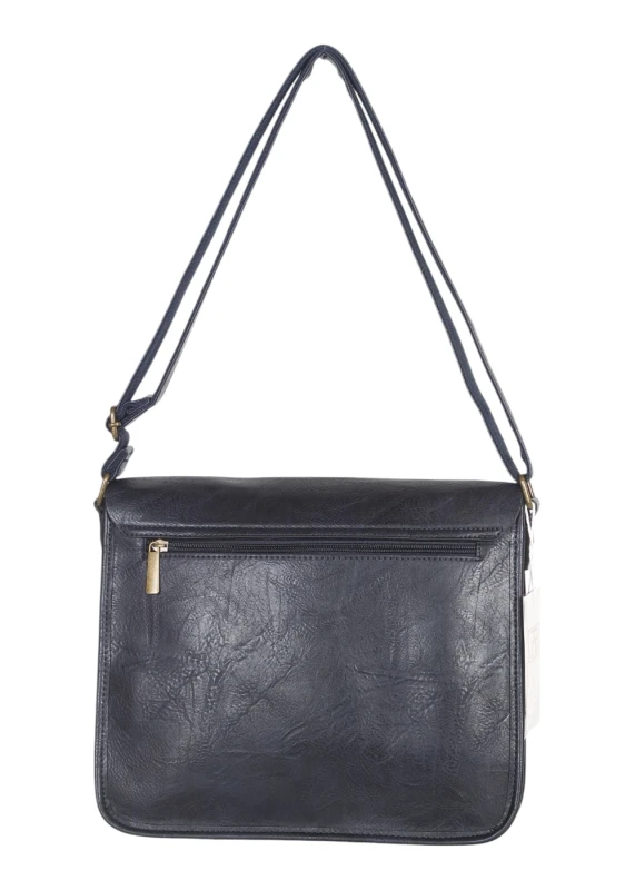 Torebka listonoszka z ekoskóry z kieszonkami – damska torebka na długim pasku A4