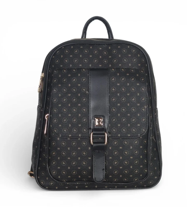 Briciole Italy – plecak damski elegancki skóra ekologiczna czarny wzór złote dodatki WIOSNA/LATO 2026