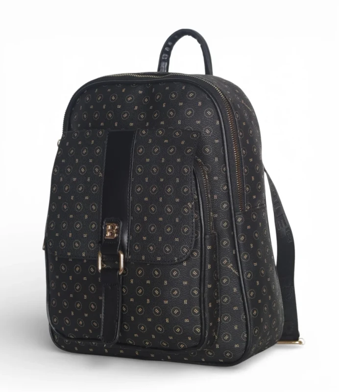 Briciole Italy – plecak damski elegancki skóra ekologiczna czarny wzór złote dodatki WIOSNA/LATO 2026