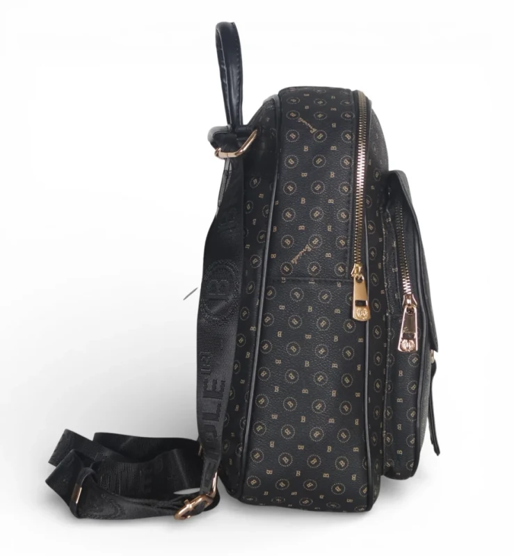 Briciole Italy – plecak damski elegancki skóra ekologiczna czarny wzór złote dodatki WIOSNA/LATO 2026