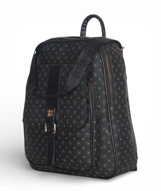 Briciole Italy – plecak damski elegancki skóra ekologiczna czarny wzór złote dodatki WIOSNA/LATO 2026