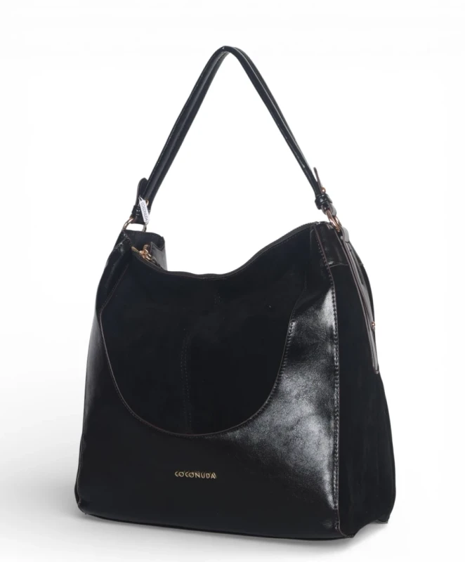 Coconuda Italy – torebka worek damska A4 skóra ekologiczna zamsz elegancka shopper bag