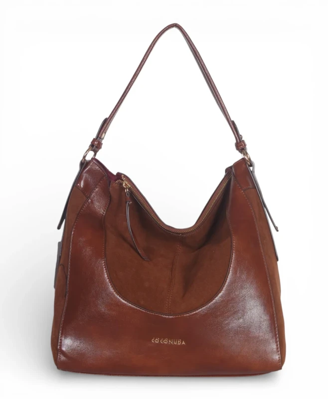 Coconuda Italy – torebka worek damska A4 skóra ekologiczna zamsz elegancka shopper bag