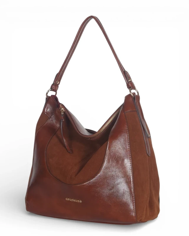 Coconuda Italy – torebka worek damska A4 skóra ekologiczna zamsz elegancka shopper bag