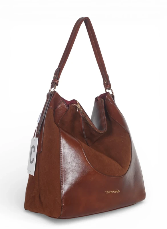 Coconuda Italy – torebka worek damska A4 skóra ekologiczna zamsz elegancka shopper bag