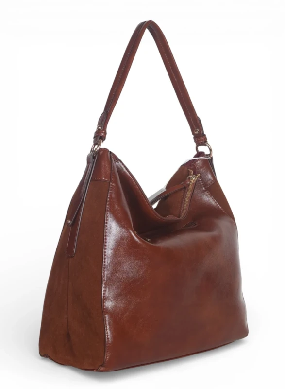 Coconuda Italy – torebka worek damska A4 skóra ekologiczna zamsz elegancka shopper bag