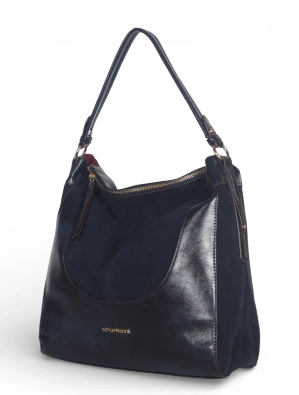 Coconuda Italy – torebka worek damska A4 skóra ekologiczna zamsz elegancka shopper bag