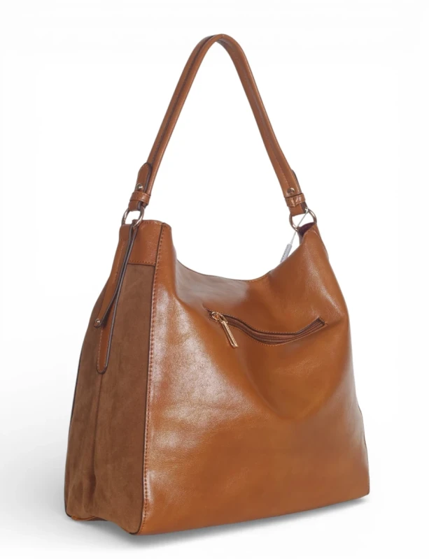 Coconuda Italy – torebka worek damska A4 skóra ekologiczna zamsz elegancka shopper bag