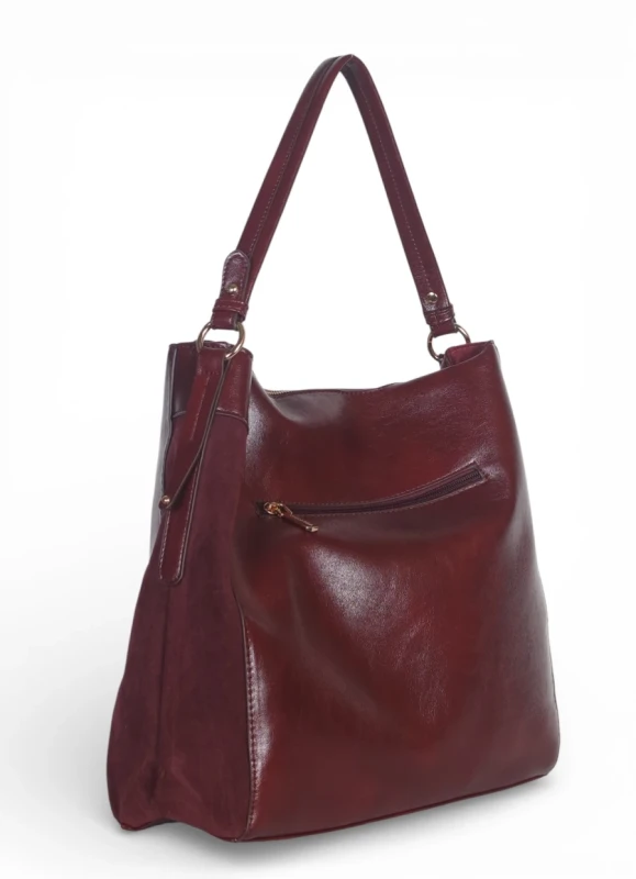 Coconuda Italy – torebka worek damska A4 skóra ekologiczna zamsz elegancka shopper bag