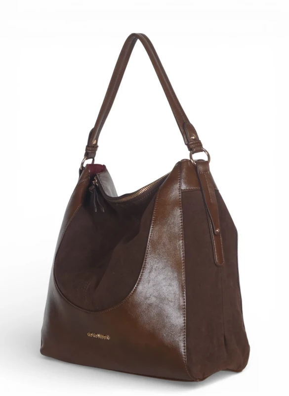 Coconuda Italy – torebka worek damska A4 skóra ekologiczna zamsz elegancka shopper bag