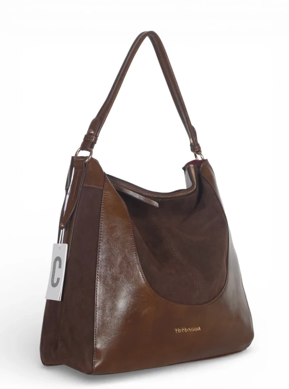 Coconuda Italy – torebka worek damska A4 skóra ekologiczna zamsz elegancka shopper bag