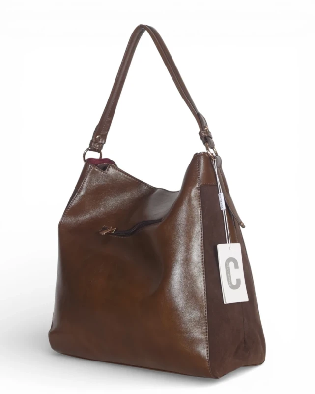 Coconuda Italy – torebka worek damska A4 skóra ekologiczna zamsz elegancka shopper bag