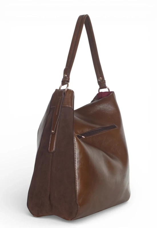 Coconuda Italy – torebka worek damska A4 skóra ekologiczna zamsz elegancka shopper bag