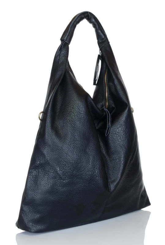 Zjawiskowy duży czarny Shopper Bag PB581