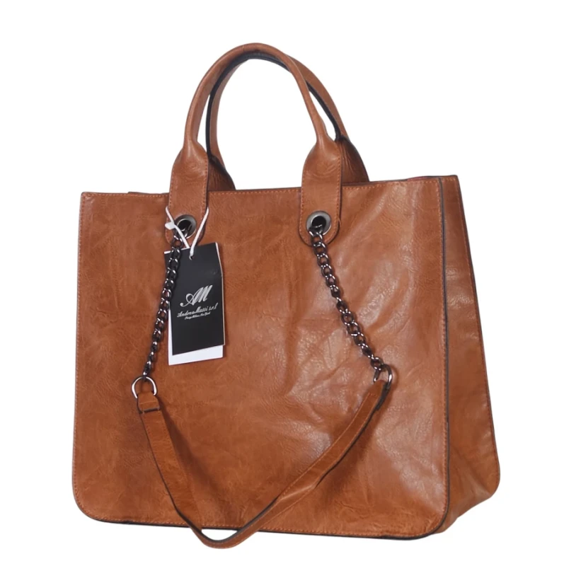 Andrea Massi Italy – duża torebka damska shopper bag A4 + listonoszka 2w1 eko skóra