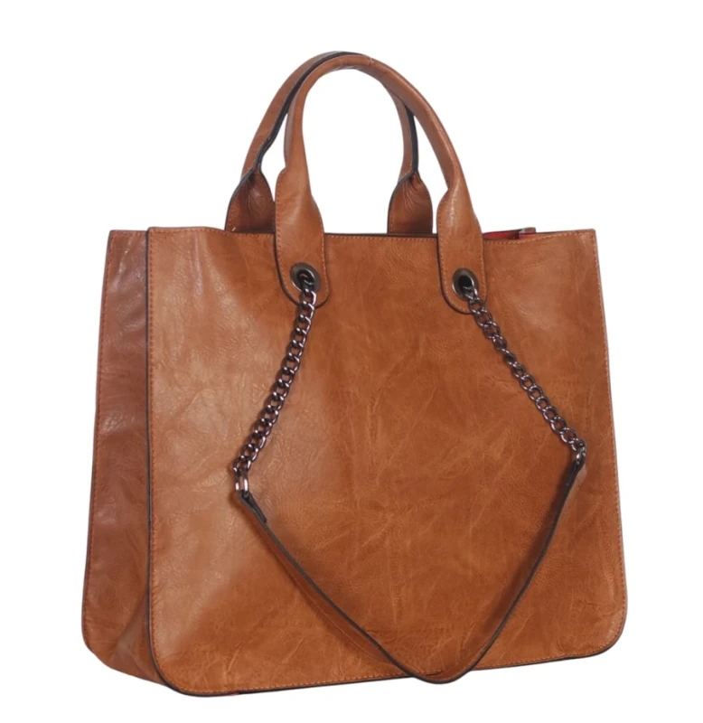 Andrea Massi Italy – duża torebka damska shopper bag A4 + listonoszka 2w1 eko skóra