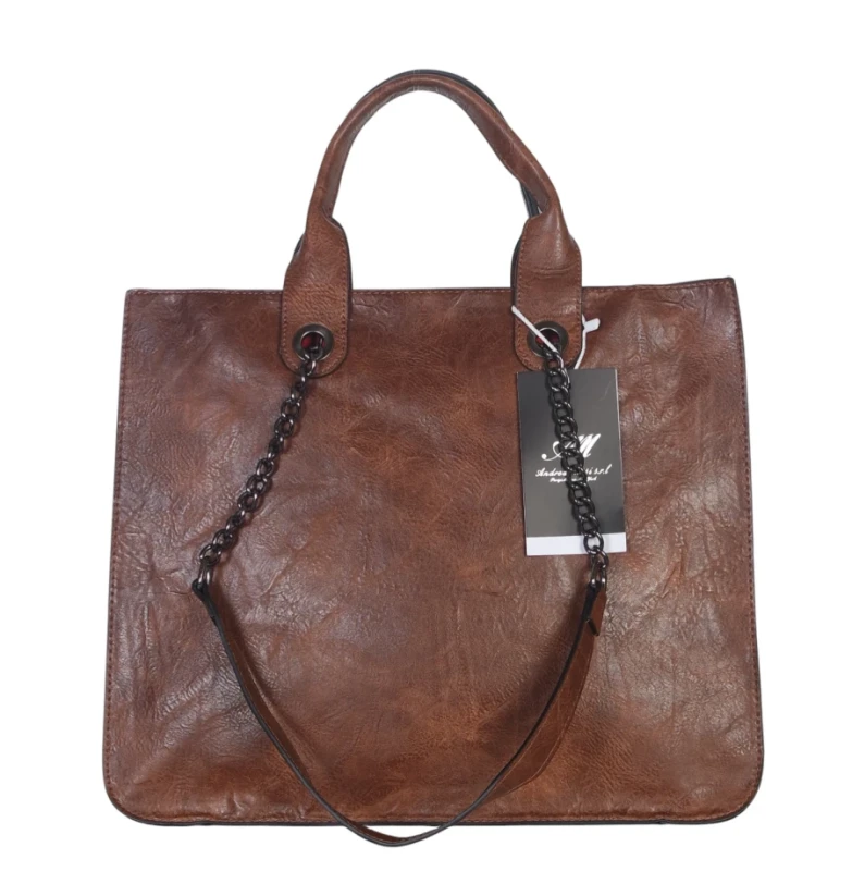 Andrea Massi Italy – duża torebka damska shopper bag A4 + listonoszka 2w1 eko skóra