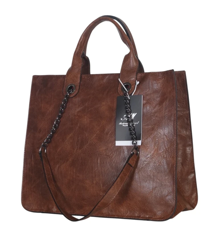 Andrea Massi Italy – duża torebka damska shopper bag A4 + listonoszka 2w1 eko skóra