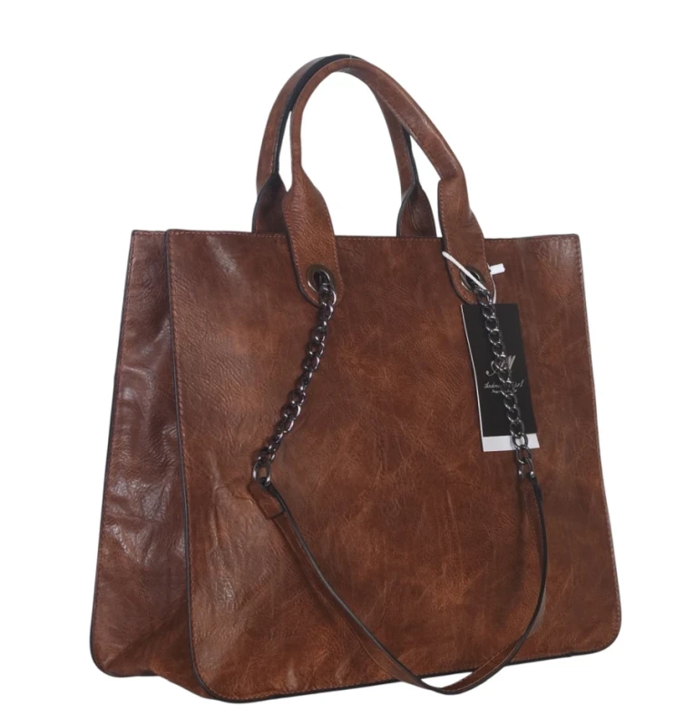 Andrea Massi Italy – duża torebka damska shopper bag A4 + listonoszka 2w1 eko skóra