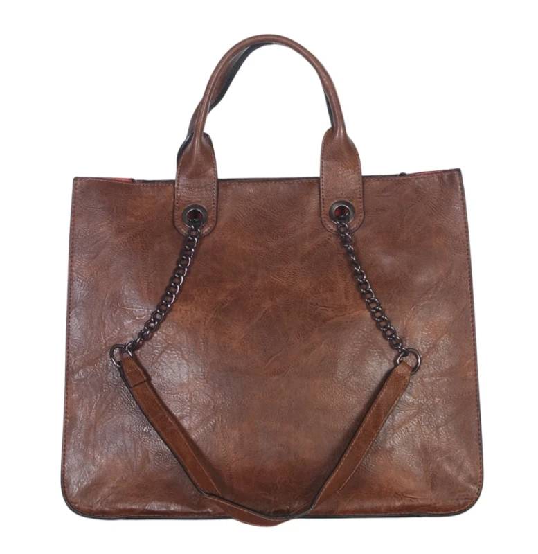 Andrea Massi Italy – duża torebka damska shopper bag A4 + listonoszka 2w1 eko skóra
