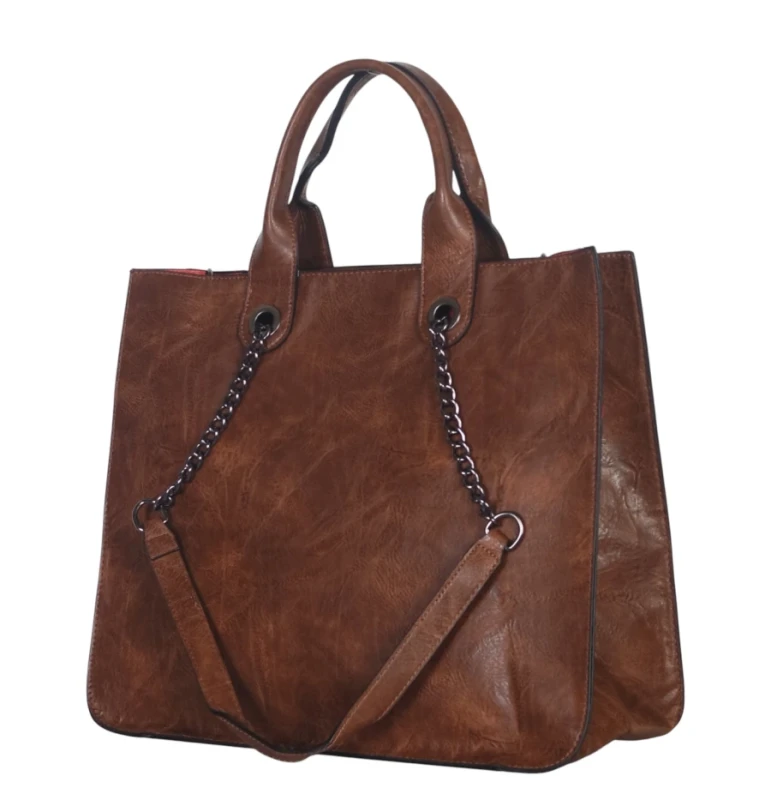 Andrea Massi Italy – duża torebka damska shopper bag A4 + listonoszka 2w1 eko skóra