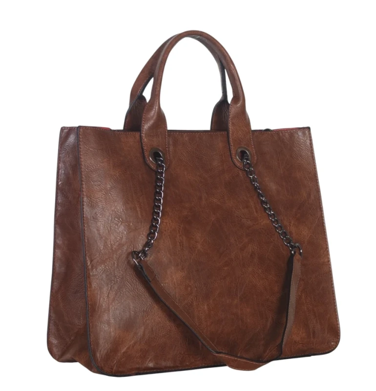 Andrea Massi Italy – duża torebka damska shopper bag A4 + listonoszka 2w1 eko skóra
