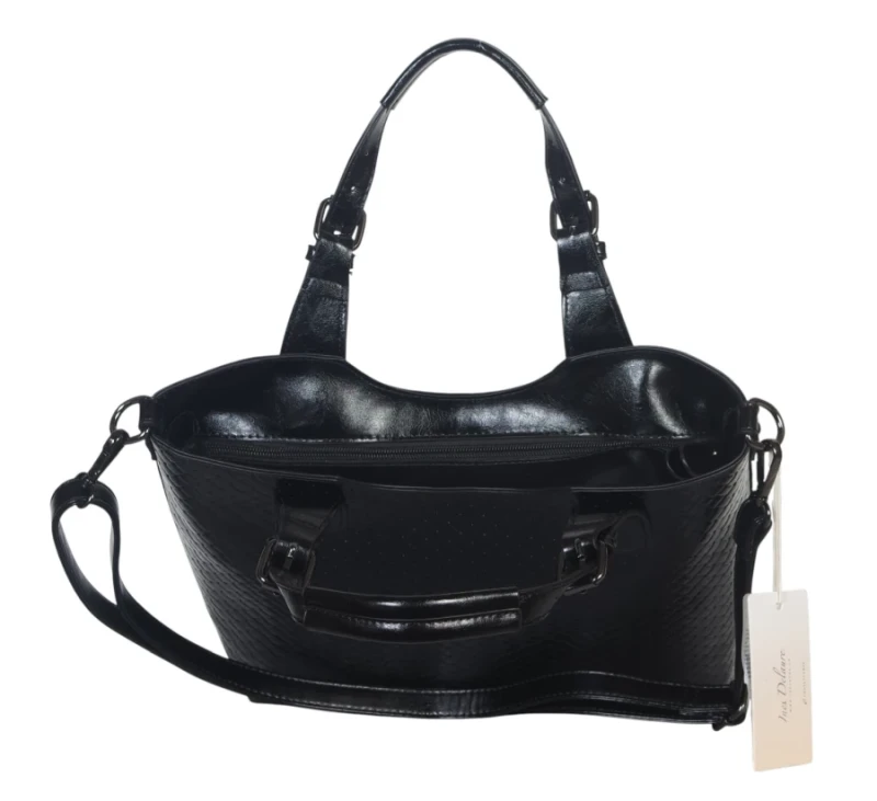 Torebka damska A4 2w1 Ines Delaure – shopper bag + listonoszka eko skóra pleciona